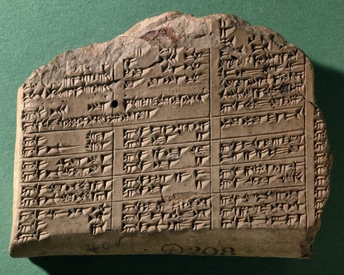a cuneiform tablet